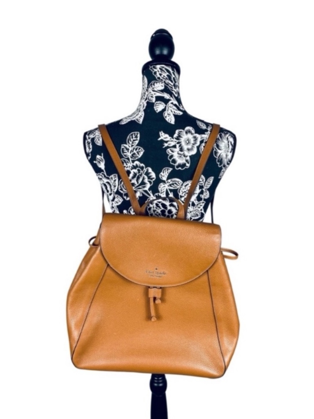 Kate Spade New York Laila cognac brown leather backpack size large